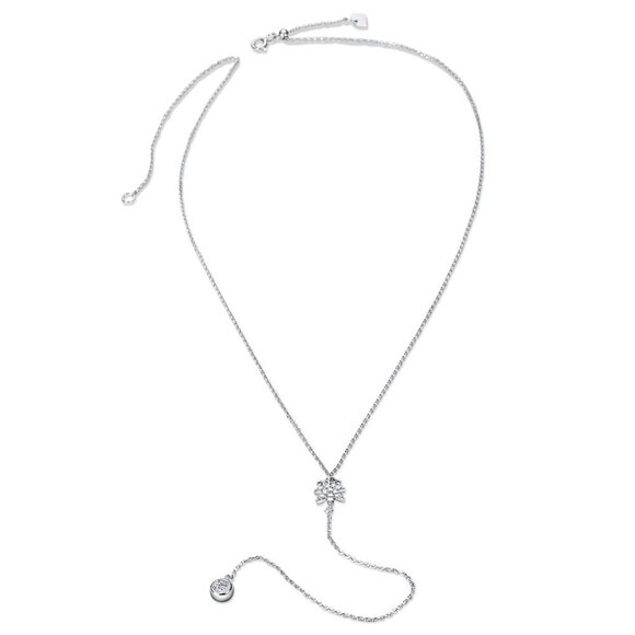 NWOT Leaf Design CZ 925 Sterling Silver Cascading Pendant Y Necklace with CZ - Picture 4 of 6